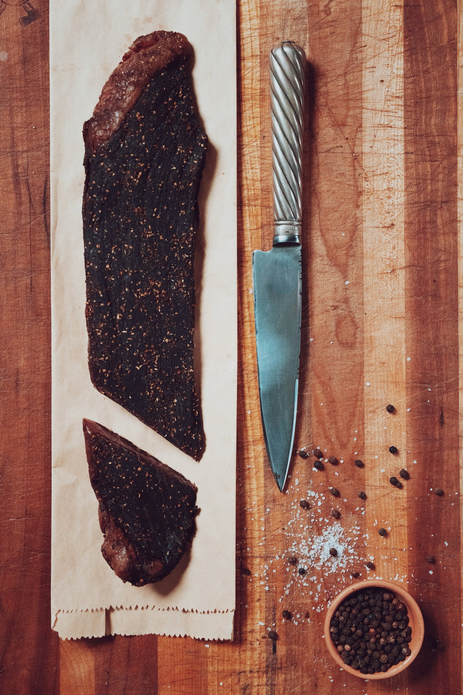 Whole grass-fed biltong slab, air-dried 7 days