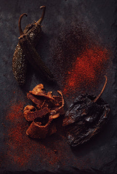 Close-up of a chipotle ancho spiced slice of Brave Biltong